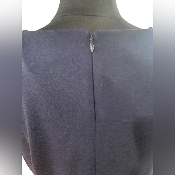 Talbots Navy Blue Scallop Eyelet Trim Petite Dress-size 14P - Picture 2 of 8
